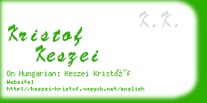 kristof keszei business card